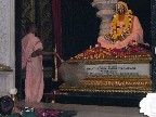 There was a 10-minute ritual of blessing elements on this memorial to the founder of the Hare Krishna movement.