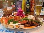 All that time in a little plastic carrying bag has made our friend very hungry. The "Mixed Grill" was spectacular!