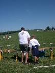 Setting up the rocket on the pad.