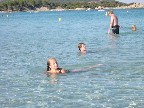 Caroline & Heidi enjoy the spectacularly clear water