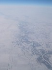 A serpentine river.