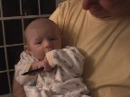 izzy grabs her first pen