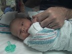 holding dad
