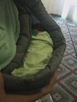 trying out the baby sling